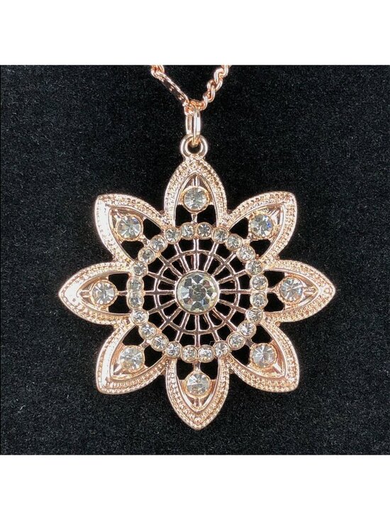LC Lauren Conrad Jewelry - LC Lauren Conrad Copper Tone Long Necklace Flower Mandala